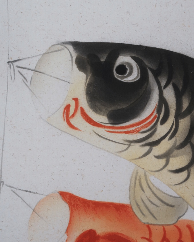 上村米重 鯉幟ノ図 | 掛軸(掛け軸)販売／表装ご依頼は掛軸いっぷく掛軸