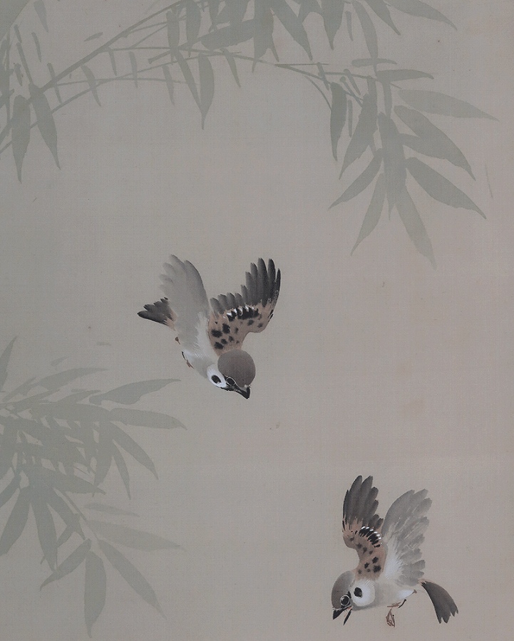 五島耕畝 竹林群雀 | 掛軸(掛け軸)販売／表装ご依頼は掛軸いっぷく掛軸