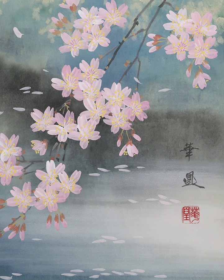 出口華凰 桜 | 掛軸(掛け軸)販売／表装ご依頼は掛軸いっぷく掛軸