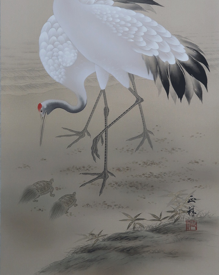 川島正祥 松竹梅鶴亀 | 掛軸(掛け軸)販売／表装ご依頼は掛軸いっぷく