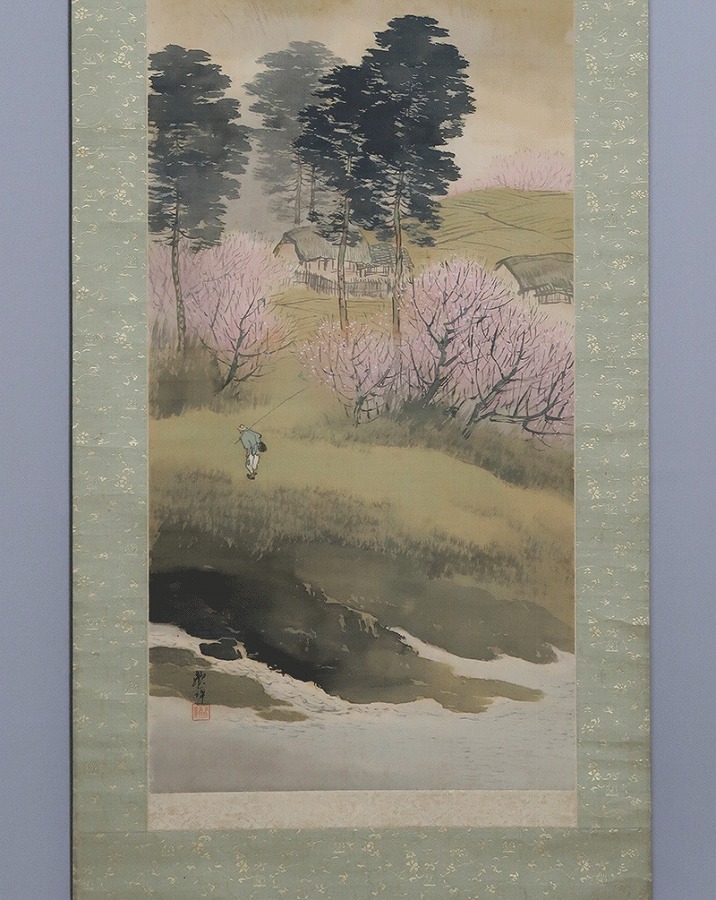 田中頼璋 春景山水 | 掛軸(掛け軸)販売／表装ご依頼は掛軸いっぷく掛軸